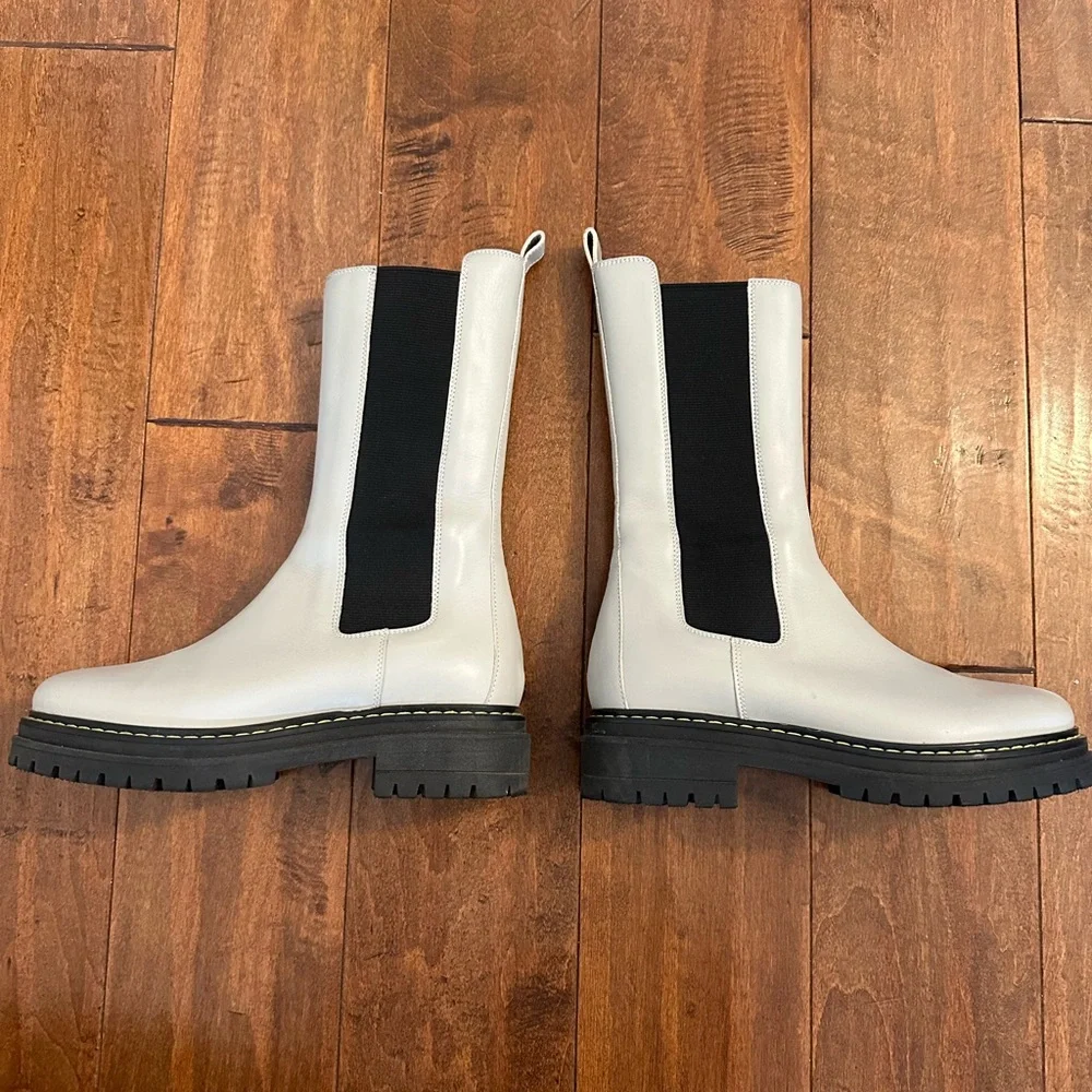 Pinko Gray Natalie Stivale Lug Boots Sz 36 or 6 - Picture 8 of 16